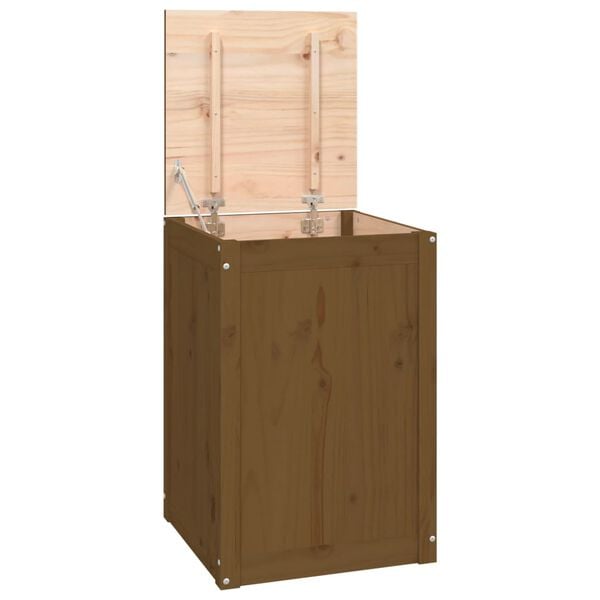vidaXL Καλάθι Ρούχων Καφέ μελί 44x44x66 εκ από Μασίφ Ξύλο Πεύκου