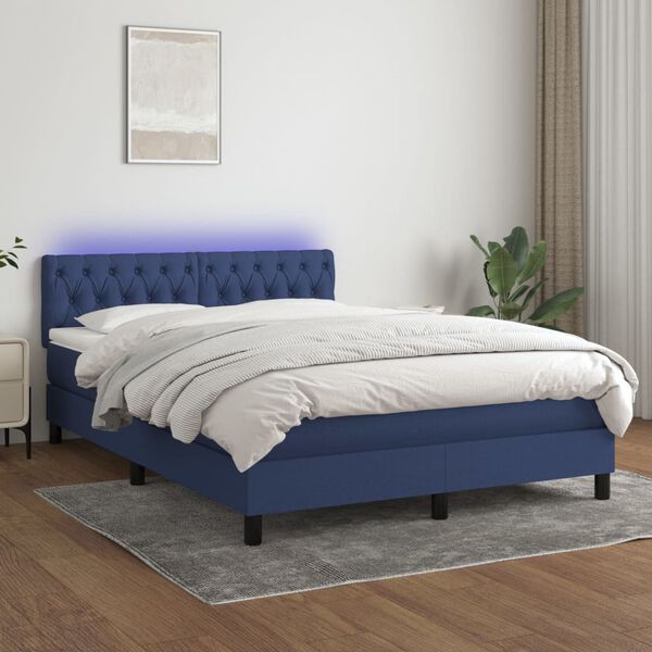 vidaXL &Kappa;&rho;&epsilon;&beta;ά&tau;&iota; Boxspring &mu;&epsilon; &Sigma;&tau;&rho;ώ&mu;&alpha; & LED &Mu;&pi;&lambda;&epsilon; 140x200 &epsilon;&kappa;. &Upsilon;&phi;&alpha;&sigma;&mu;ά&tau;&iota;&nu;&omicron;