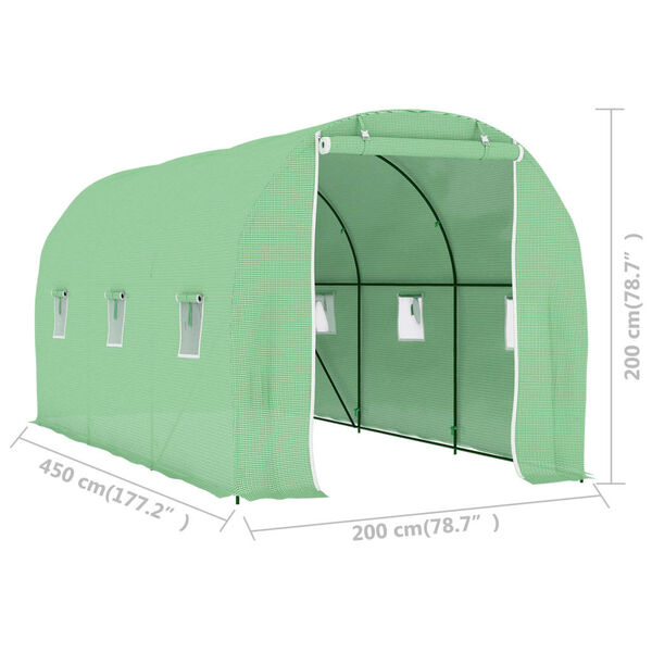 vidaXL Θερμοκήπιο 9 μ² 4,5 x 2 x 2 μ.