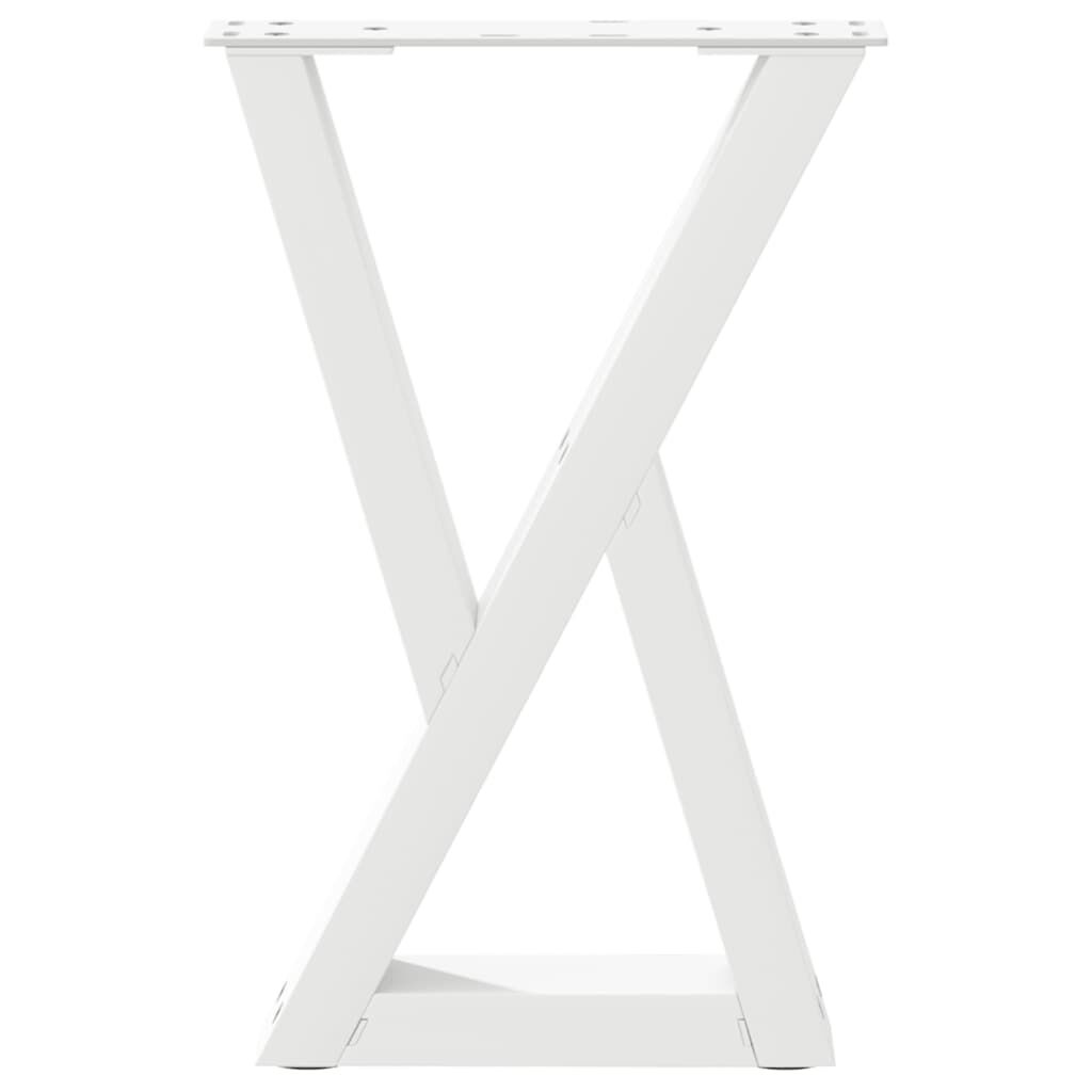 vidaXL Πόδια Τραπεζιού Σαλονιού 2 τεμ. Λευκά 28x(42-43,3) εκ. Ατσάλι