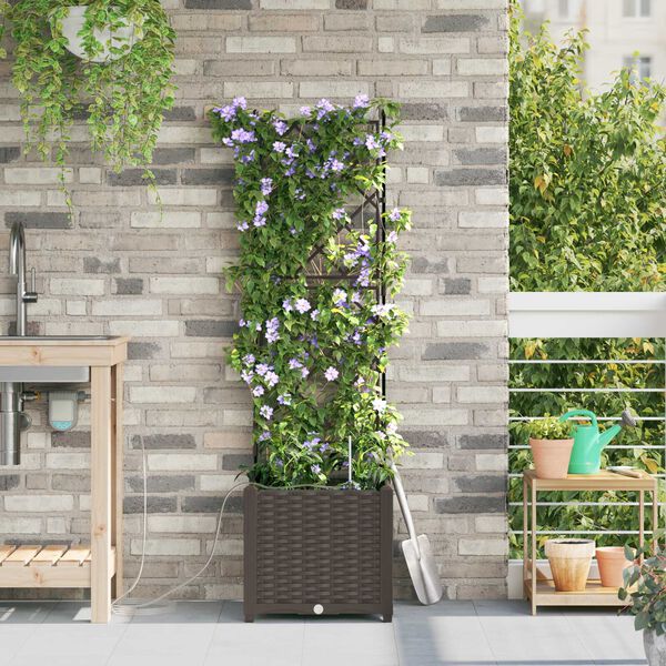 vidaXL Ζαρντινιέρες κήπου Καφέ 40 x 40 x 142 cm Ατσάλι