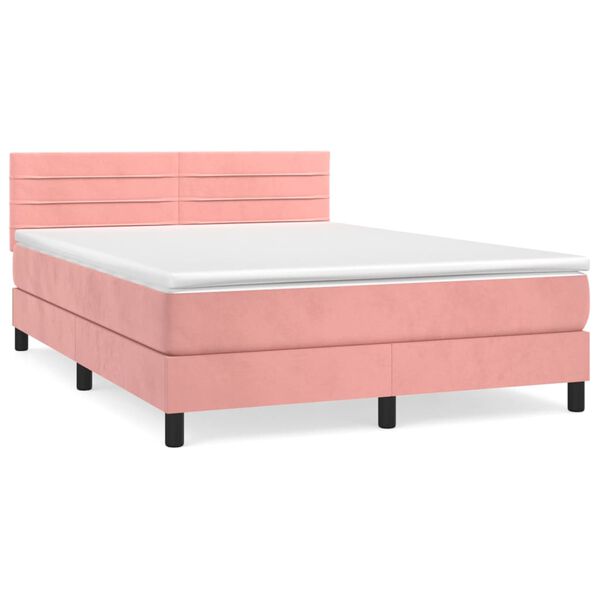 vidaXL &Kappa;&rho;&epsilon;&beta;ά&tau;&iota; Boxspring &mu;&epsilon; &Sigma;&tau;&rho;ώ&mu;&alpha; &Rho;&omicron;&zeta; 140x200 &epsilon;&kappa;. &Beta;&epsilon;&lambda;&omicron;ύ&delta;&iota;&nu;&omicron;