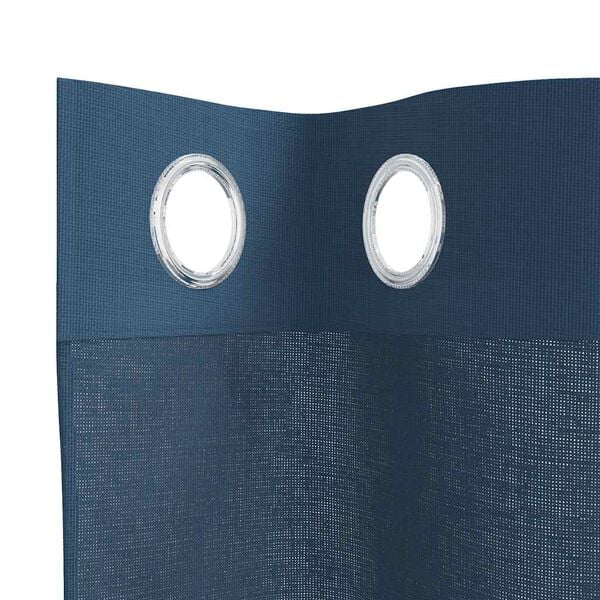 vidaXL Voile κουρτίνες με ροδέλες 2 τεμάχια Μπλε Ρουά