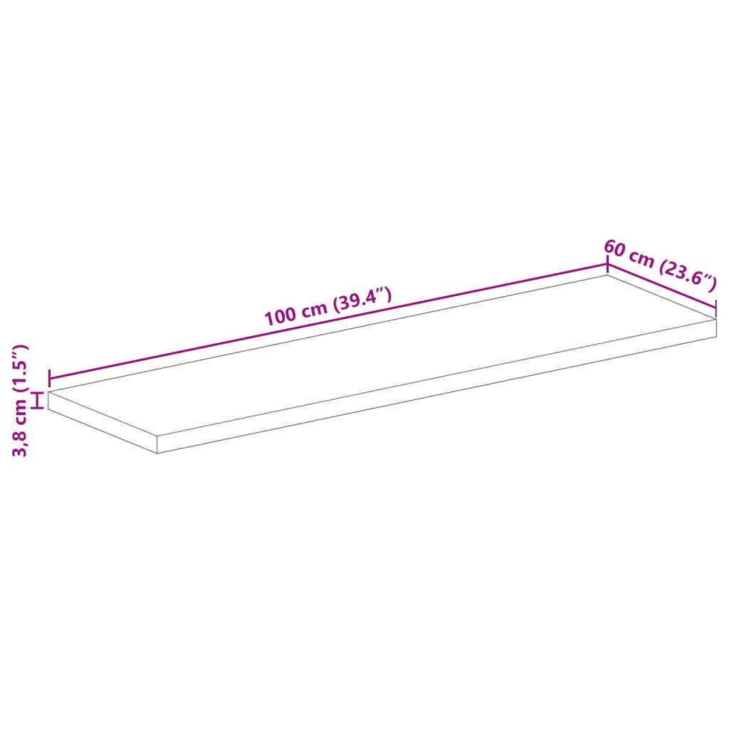 vidaXL Επιφάνεια Τραπεζιού Ορθογώνια 100x60x3,8 εκ. Μασίφ Ξύλο Ακακίας