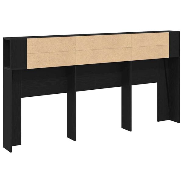 vidaXL Κρεβάτι με Κεφαλάρι Μαύρη δρυς 200 x 18,5 x 104,5 εκ.