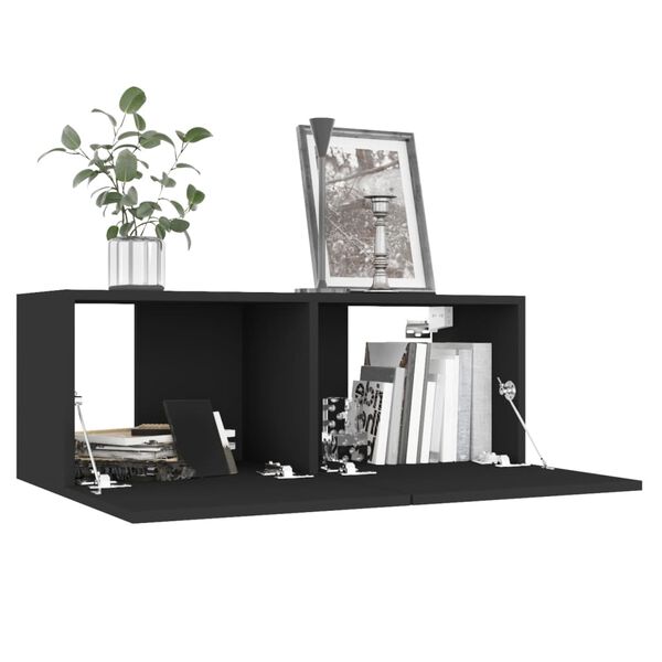vidaXL Έπιπλο Τηλεόρασης Μαύρο 80 x 30 x 30 εκ. από Επεξ. Ξύλο