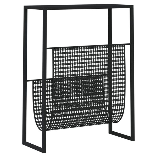 vidaXL Ραφιέρα Περιοδικών Μαύρη 35 x 15 x 45 εκ. από Ατσάλι