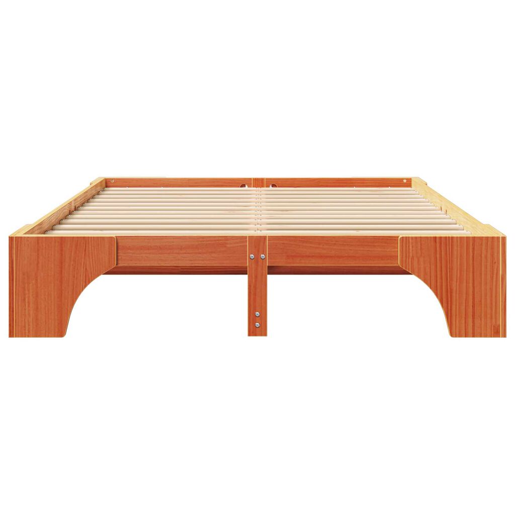 vidaXL Κρεβάτι Καφέ Ξύλο 160 x 200 cm Ανθεκτικό Μινιμαλιστικό Κρεβάτι