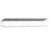 vidaXL Κλουβί Σκύλου με Οροφή και Πόρτες Γκρι 12x2x2 μ. Γαλβ. Χάλυβας