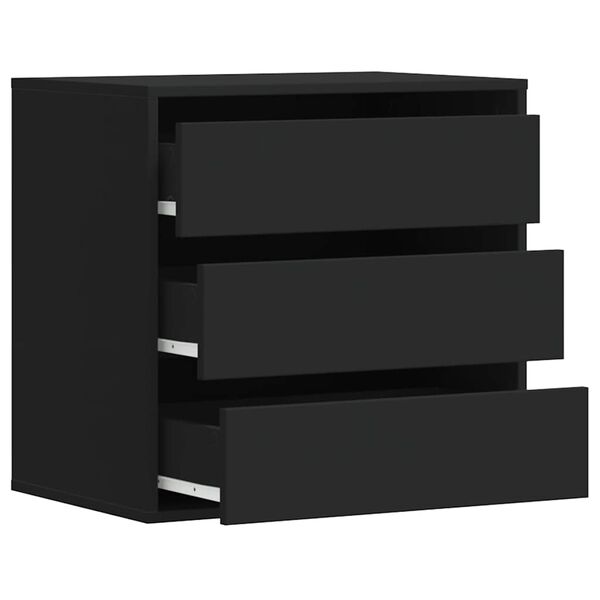 vidaXL Συρταριέρα Γωνιακή Μαύρη 60x41x58 εκ. από Επεξεργασμένο Ξύλο
