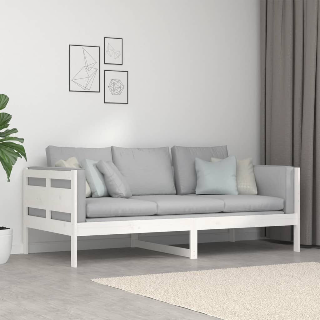 vidaXL Καναπές Κρεβάτι Λευκός 90 x 190 εκ. από Μασίφ Ξύλο Πεύκου