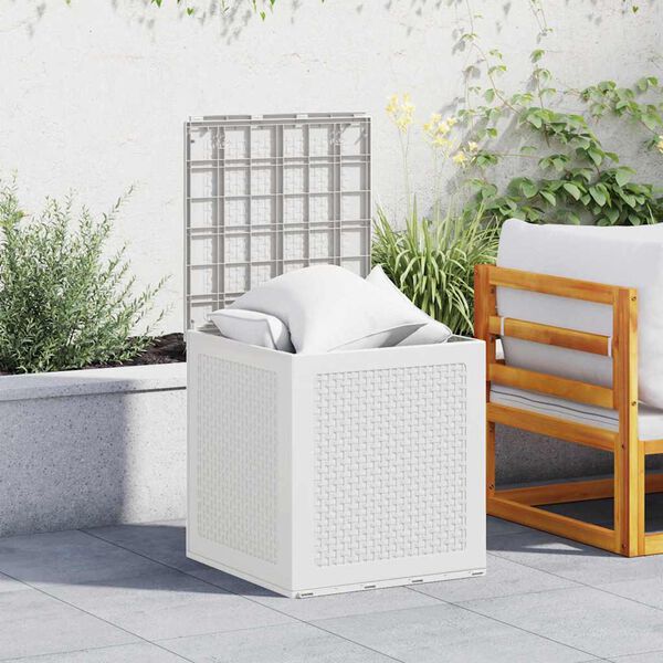 vidaXL Κουτί αποθήκευσης κήπου Λευκό 55 x 53 x 57 εκ. Πολυπροπυλένιο