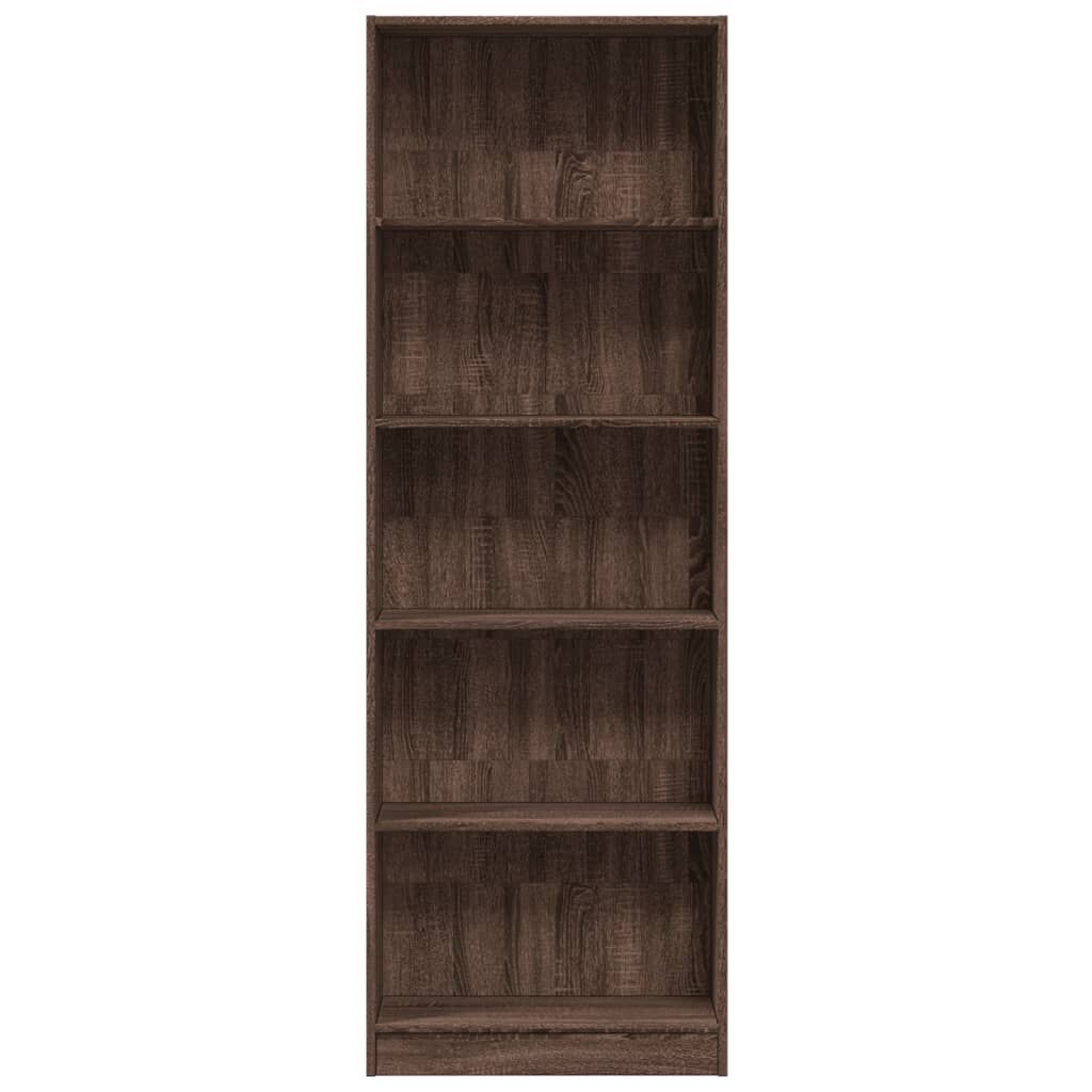 vidaXL Βιβλιοθήκη Καφέ Δρυς 60x24x176 εκ. από Επεξεργασμένο Ξύλο