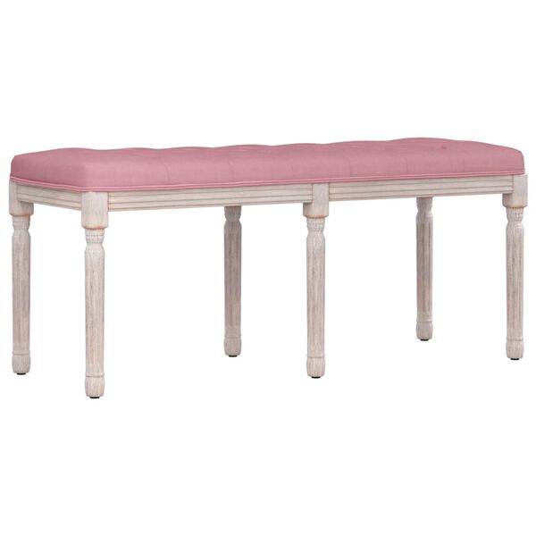 vidaXL Πάγκος Ροζ 110 x 40 x 49 εκ. Βελούδινος