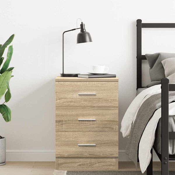 vidaXL Κομοδίνο Χρώμα Sonoma Δρυς 38 x 35 x 56 εκ. από Επεξ. Ξύλο
