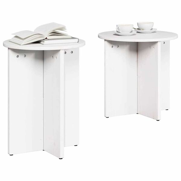 vidaXL Τραπεζάκι σαλονιού 2 pcs Λευκό 41.5 x 41.5 x 41 εκ