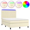 vidaXL &Kappa;&rho;&epsilon;&beta;ά&tau;&iota; Boxspring &mu;&epsilon; &Sigma;&tau;&rho;ώ&mu;&alpha; & LED &Kappa;&rho;&epsilon;&mu; 140x190 &epsilon;&kappa;. &Sigma;&upsilon;&nu;&theta;. &Delta;έ&rho;&mu;&alpha;