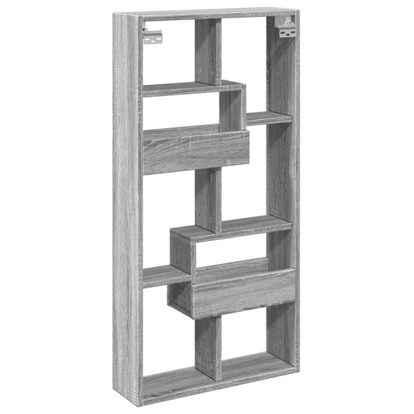 vidaXL Ντουλάπι Τοίχου Γκρι Sonoma 50x15x100 εκ. Επεξεργασμένο Ξύλο