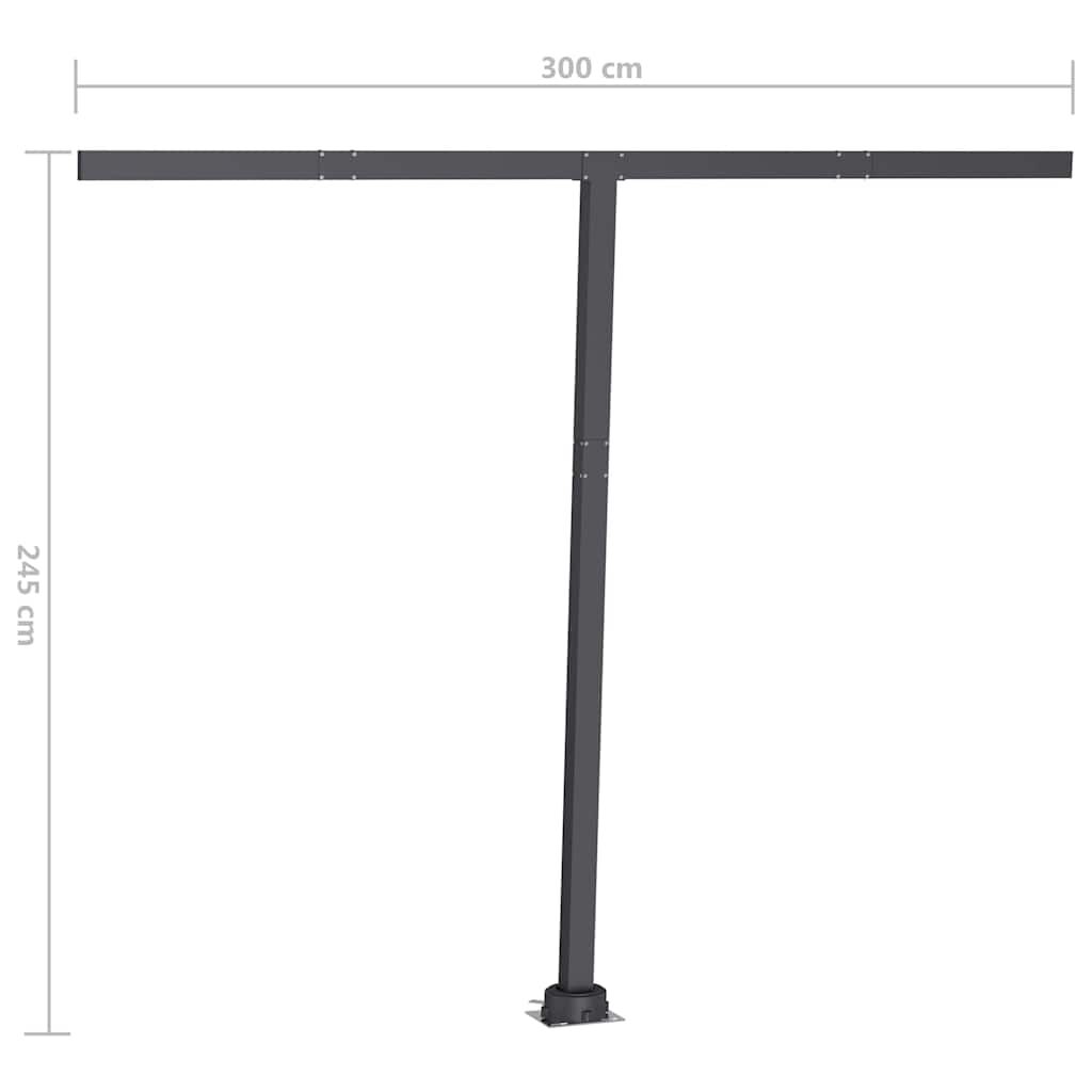 vidaXL Τέντα Αυτόματη με LED & Αισθητήρα Ανέμου Κρεμ 300 x 250 εκ.