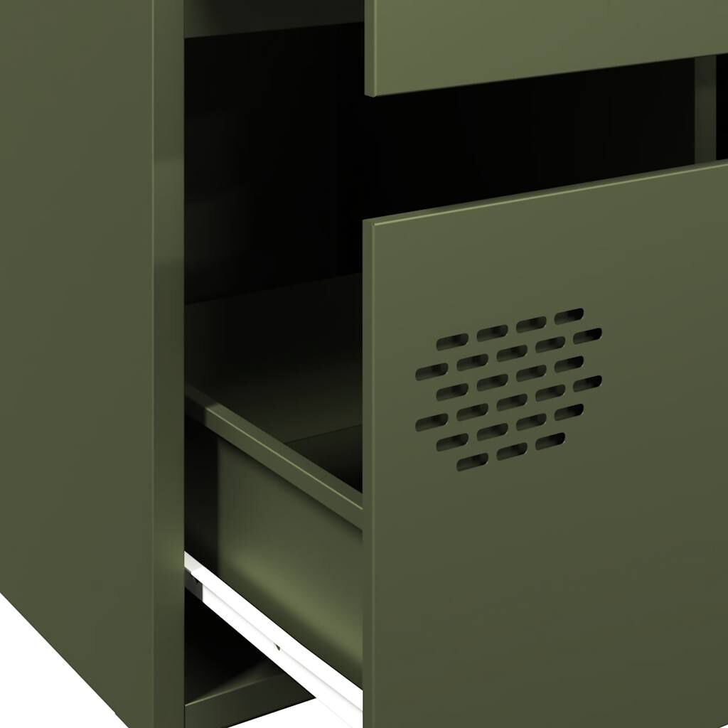 vidaXL Ντουλάπι Πράσινο Λαδί 68x39x101,5 εκ. από Ατσάλι