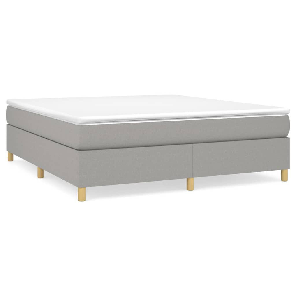 vidaXL Κρεβάτι Boxspring με Στρώμα Ανοιχτό Γκρι 180x200 εκ. Υφασμάτινο
