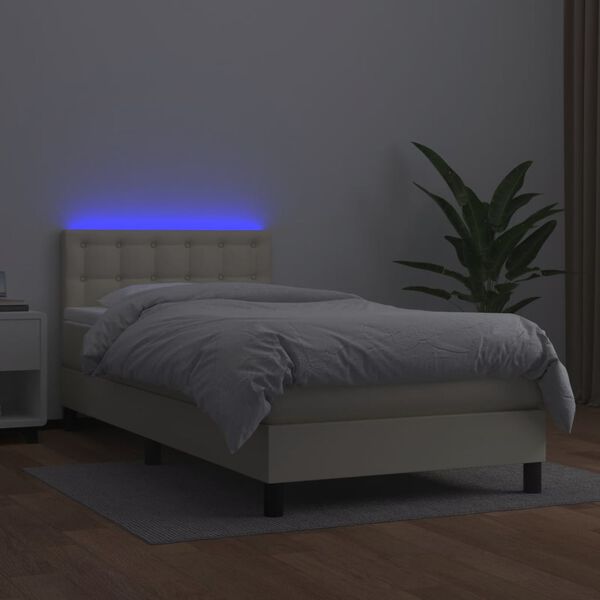 vidaXL &Kappa;&rho;&epsilon;&beta;ά&tau;&iota; Boxspring &mu;&epsilon; &Sigma;&tau;&rho;ώ&mu;&alpha; & LED &Kappa;&rho;&epsilon;&mu; 80x200 &epsilon;&kappa;. &Sigma;&upsilon;&nu;&theta;. &Delta;έ&rho;&mu;&alpha;
