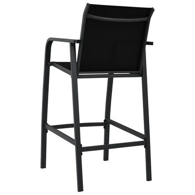 vidaXL Καρέκλες Μπαρ Κήπου 2 τεμ. Μαύρες από Textilene
