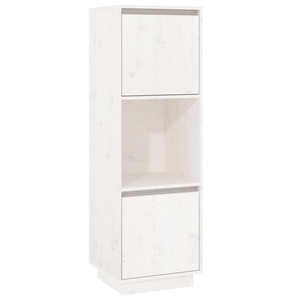 vidaXL Ντουλάπι Ψηλό Λευκό 38 x 35 x 117 εκ. από Μασίφ Ξύλο Πεύκου