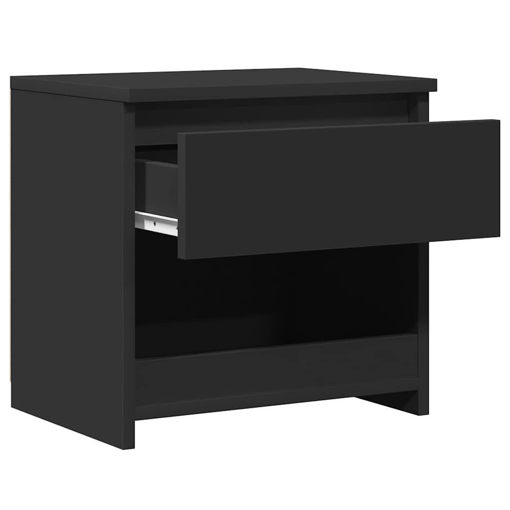 vidaXL Κομοδίνα 2 τεμ. Μαύρα 40 x 30 x 39 εκ. Επεξ. Ξύλο