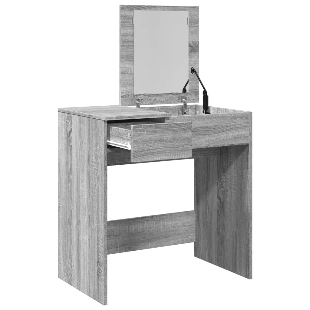 vidaXL Μπουντουάρ με Καθρέφτη Γκρι Sonoma 73x46,5x120 εκ.