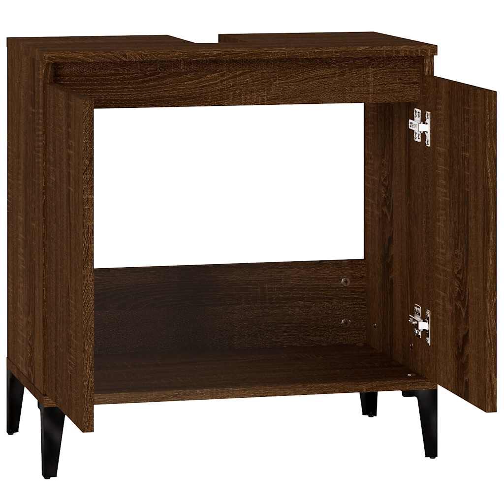 vidaXL Ντουλάπι Νιπτήρα Καφέ Δρυς 58x33x60 εκ. Επεξεργασμένο Ξύλο