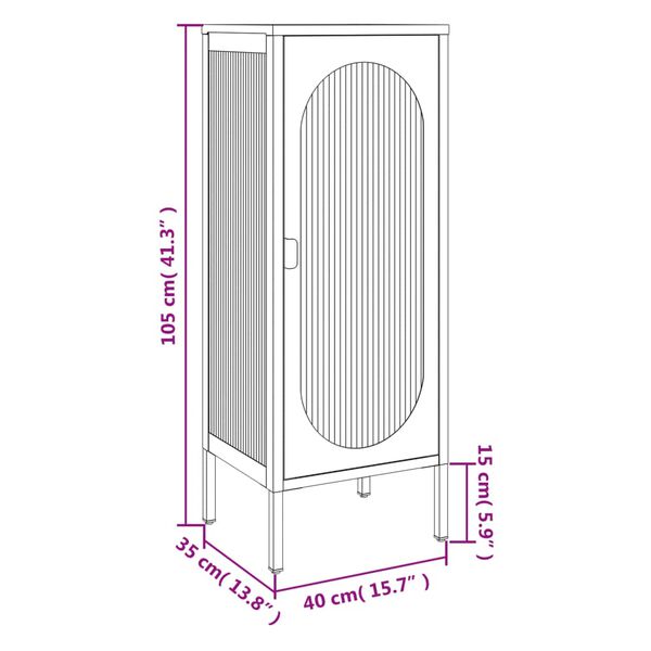 vidaXL Μπουφές Μαύρος 40 x 35 x 105 εκ. από Γυαλί και Ατσάλι
