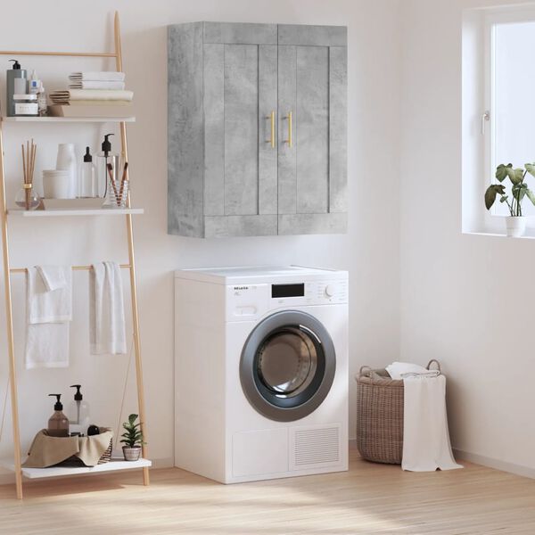 vidaXL Ντουλάπι Επιτοίχιο Γκρι Σκυροδεμ. 69,5x34x90 εκ. Επεξεργ. Ξύλο