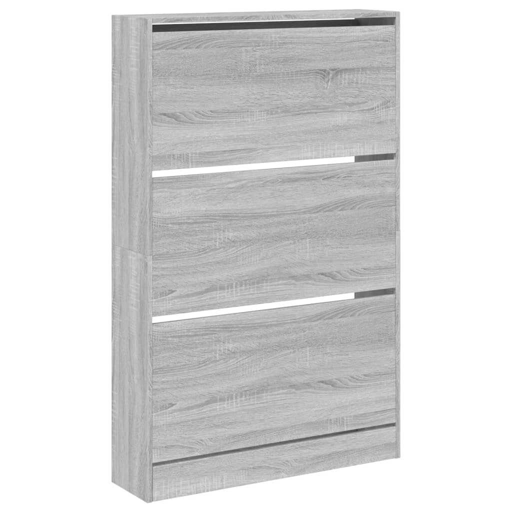 vidaXL Παπουτσοθήκη Γκρι Sonoma 80x21x125,5 εκ. από Επεξεργ. Ξύλο