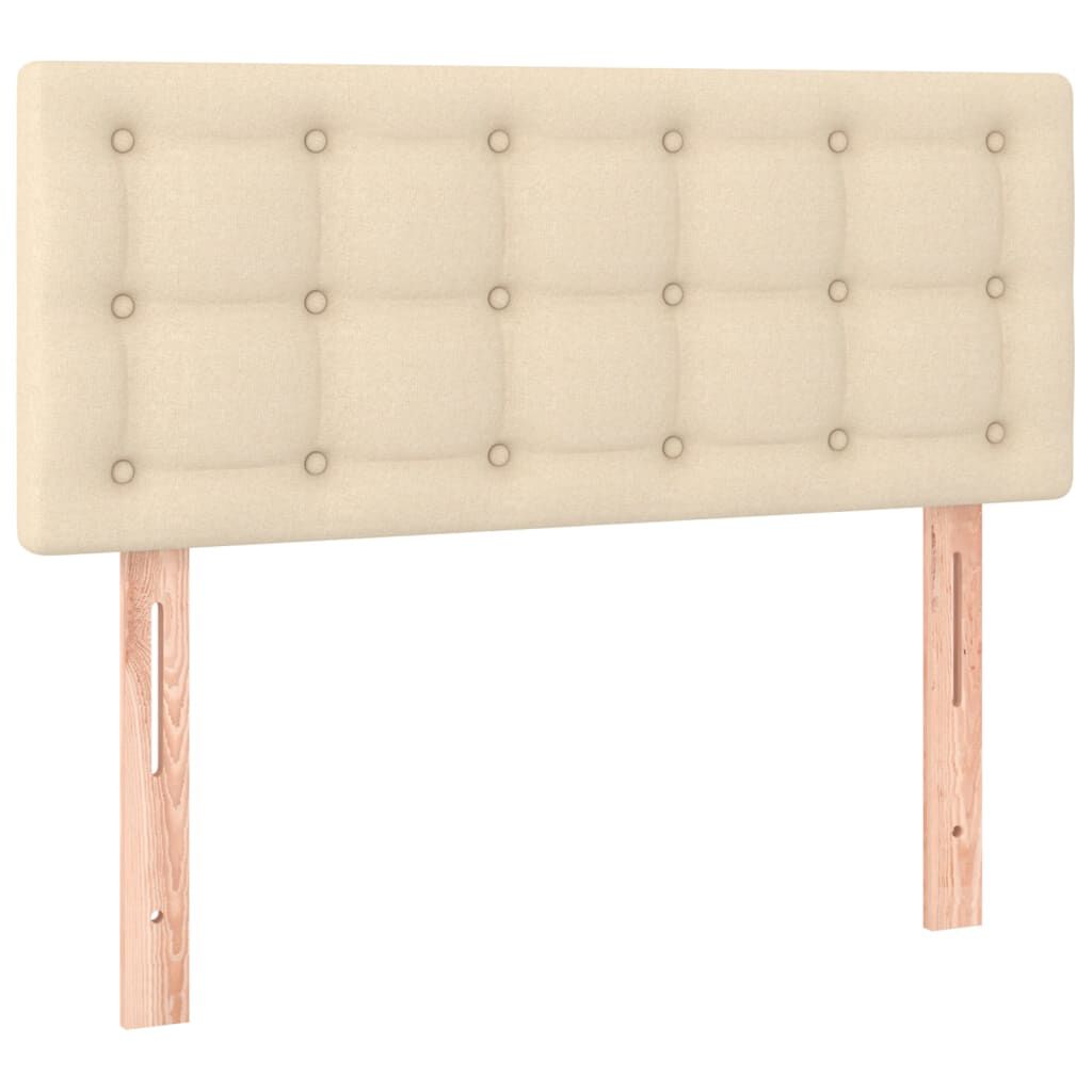 vidaXL Κρεβάτι Boxspring με Στρώμα & LED Κρεμ 120x200 εκ. Υφασμάτινο