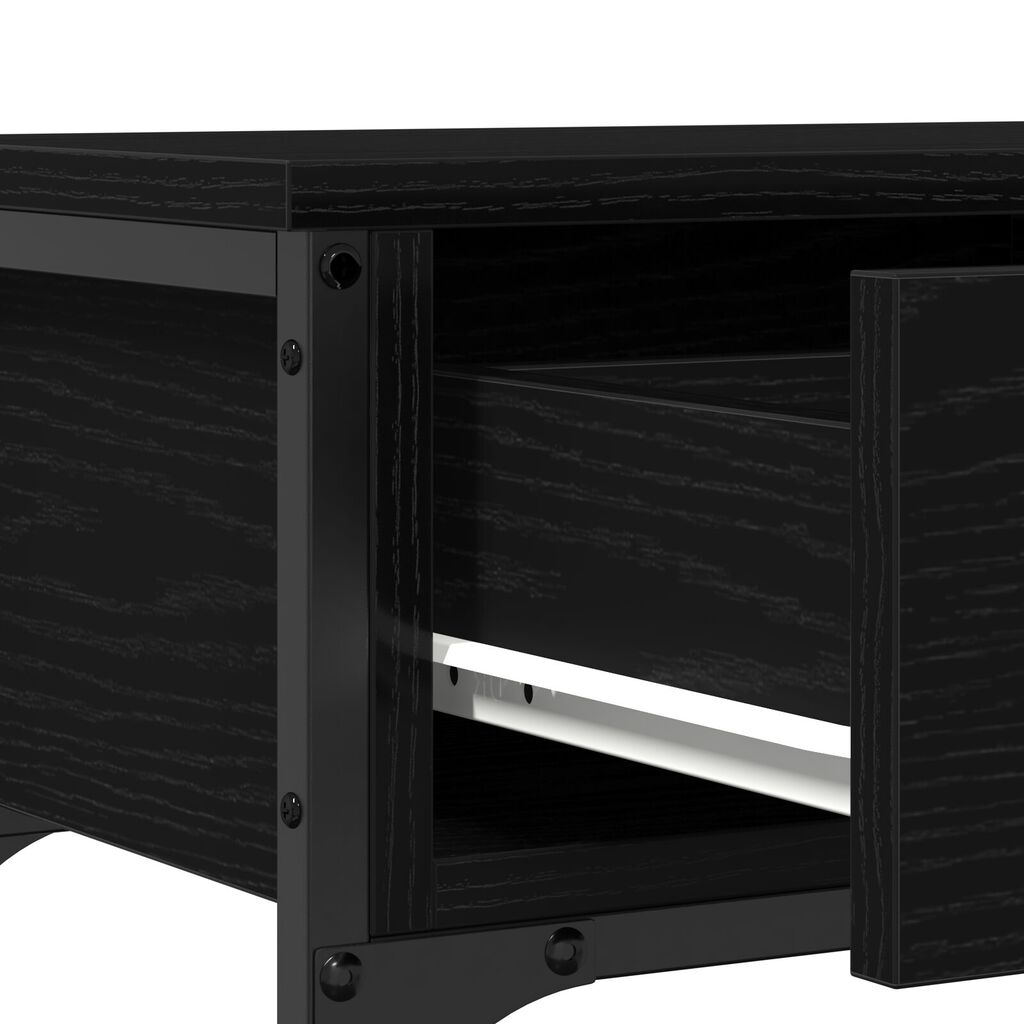 vidaXL Κονσόλα Μαύρη Δρυς 72,5x25x75 εκ. Σανίδα και Χάλυβας