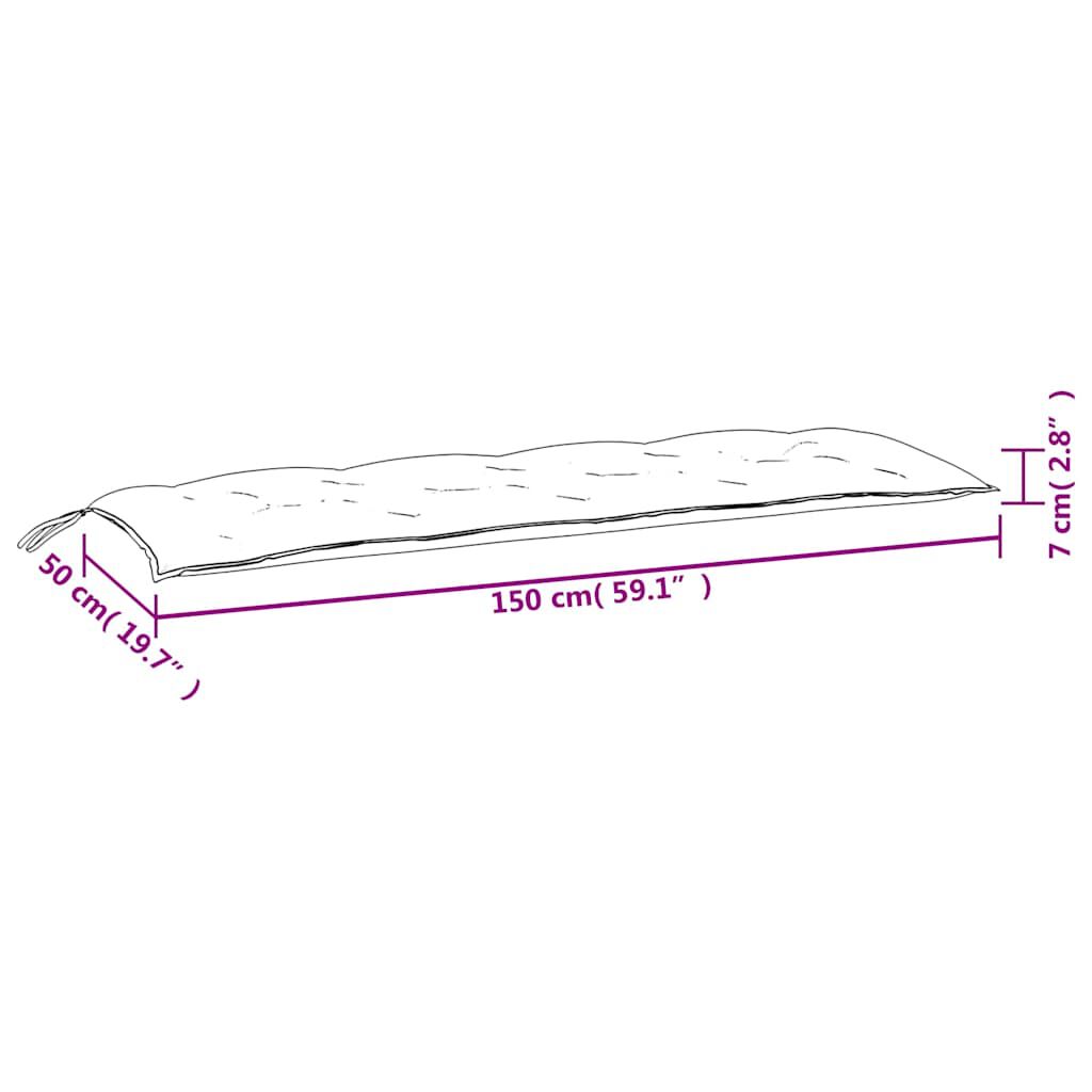 vidaXL Μαξιλάρια Πάγκου Κήπου 2 τεμ. Τιρκουάζ 150x50x7 εκ. Υφασμάτινα
