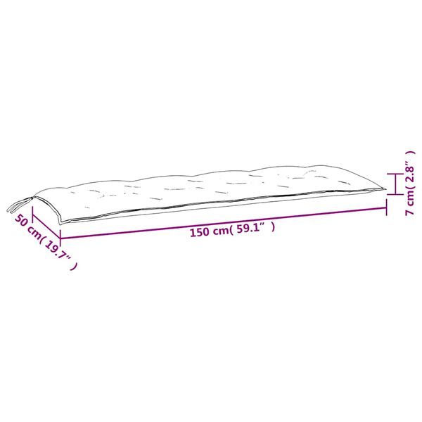 vidaXL Μαξιλάρια Πάγκου Κήπου 2 τεμ. Τιρκουάζ 150x50x7 εκ. Υφασμάτινα