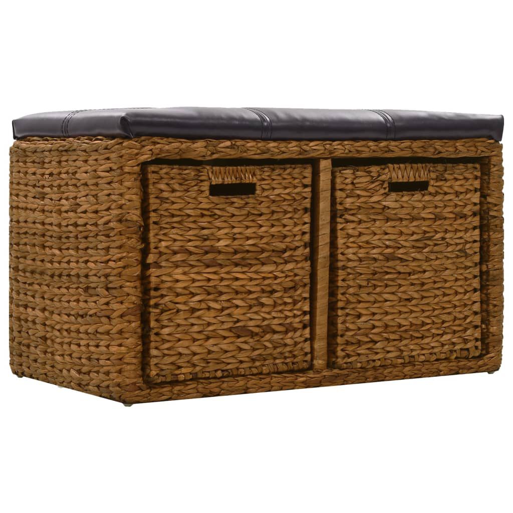 vidaXL Πάγκος με 2 Καλάθια Καφέ 71 x 40 x 42 εκ. από Seagrass