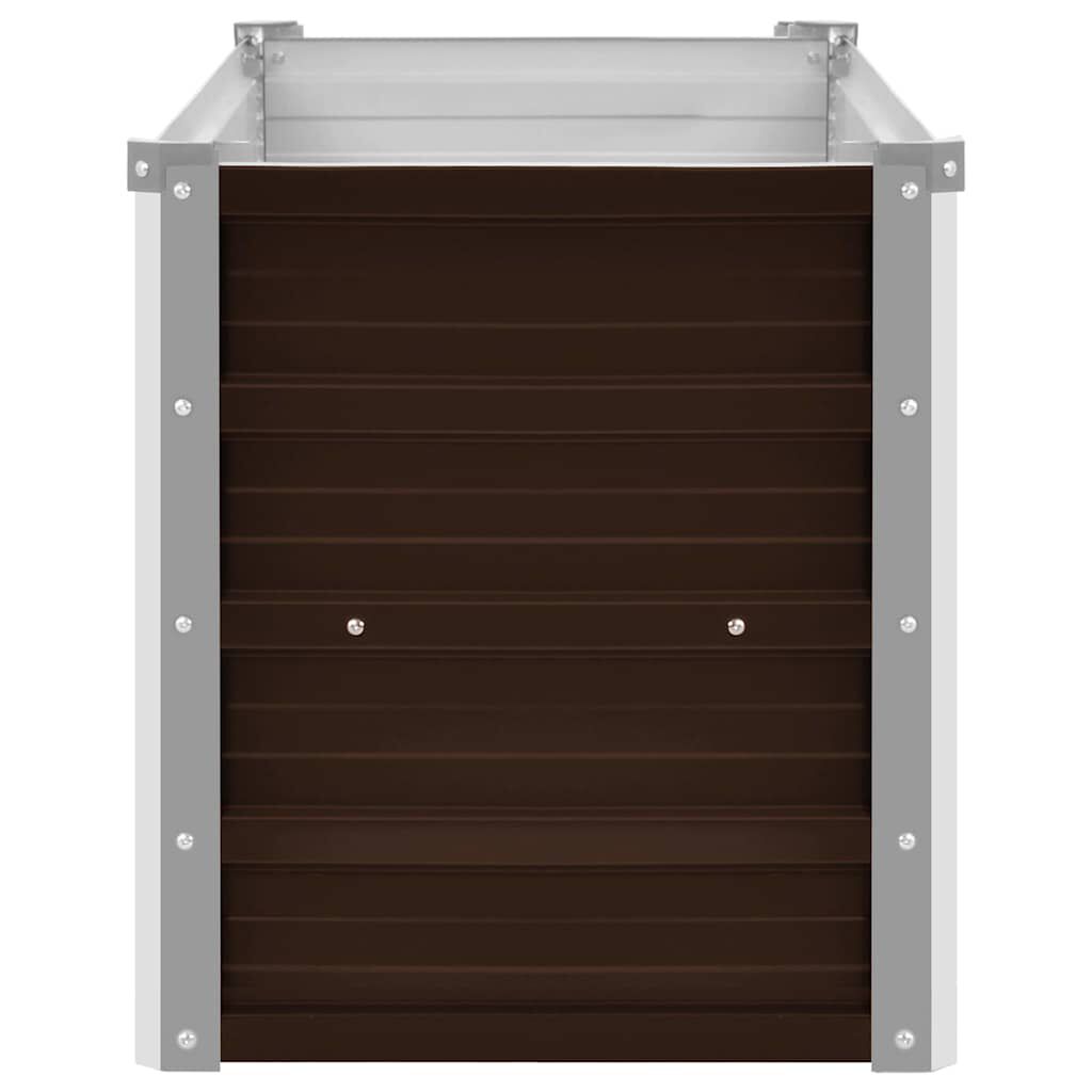 vidaXL Ζαρντινιέρα Υπερυψωμένη Καφέ 100x40x45 εκ. Γαλβανισμ. Χάλυβας