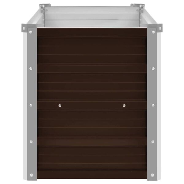 vidaXL Ζαρντινιέρα Υπερυψωμένη Καφέ 100x40x45 εκ. Γαλβανισμ. Χάλυβας