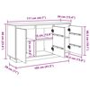 vidaXL Πλαϊνό γραφείο Καφέ 111 x 34 x 60 εκ Μασίφ ξύλο πεύκου