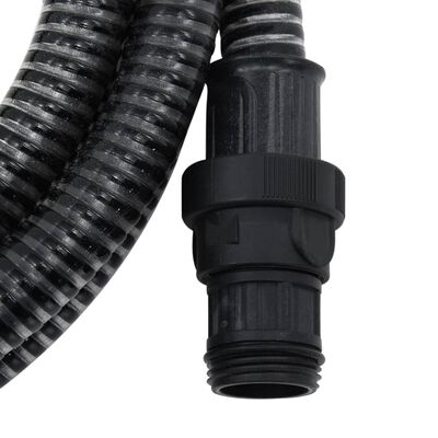 vidaXL Σωλήνας Αναρρόφησης με Συνδέσεις από PVC Μαύρος 4 μ/1" PVC