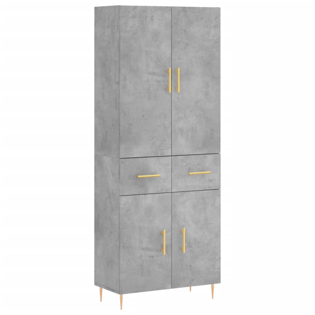 vidaXL Ντουλάπι Γκρι Σκυροδέματος 69,5x34x180 εκ. Επεξεργασμένο Ξύλο