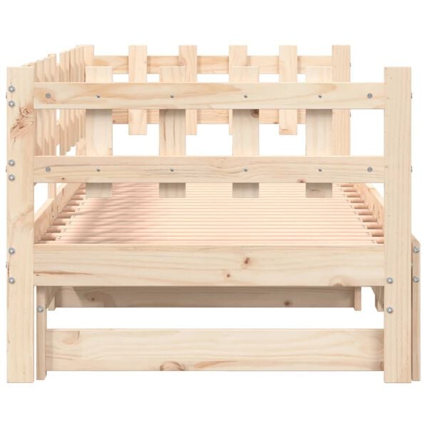 vidaXL Καναπές Κρεβάτι Συρόμενος 2x(90x200) εκ. από Μασίφ Ξύλο Πεύκου