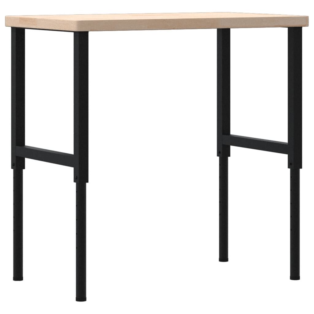 vidaXL Πάγκος Εργασίας Ορθογώνιος 100x60x(73-99,5) εκ Μασίφ Ξύλο Δρυός