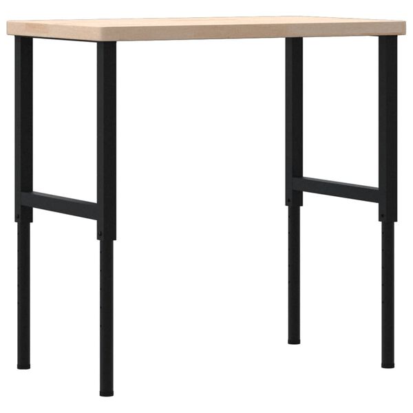 vidaXL Πάγκος Εργασίας Ορθογώνιος 100x60x(73-99,5) εκ Μασίφ Ξύλο Δρυός