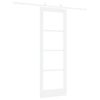 vidaXL Συρόμενη Πόρτα Λευκό 73.5 x 211 εκ Ξύλο και μέταλλο