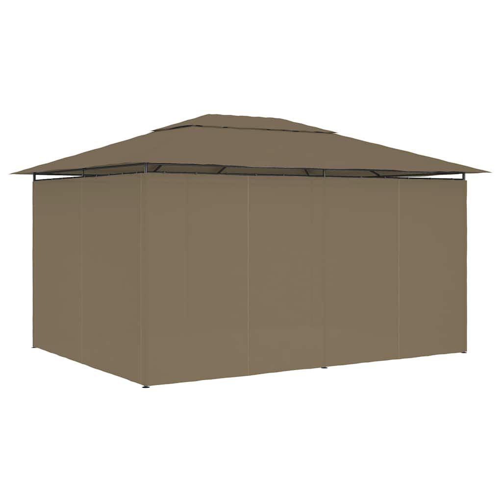 vidaXL Τέντα Εκδηλώσεων Κήπου με Κουρτίνες Taupe 4 x 3 μ. 180 γρ/μ²