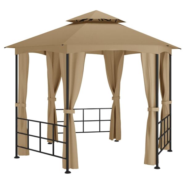 vidaXL Κιόσκι με Πλευρικά Τοιχώματα Taupe 3,1 x 2,7 μ.